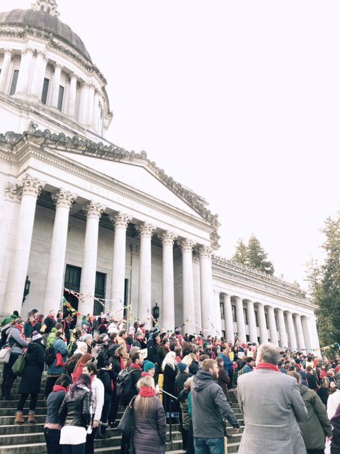 HHAD rally on the Capitol building steps.