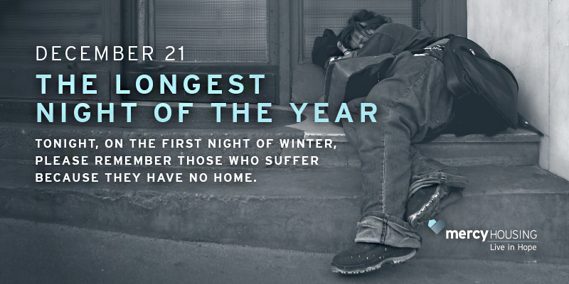 Tonight, on the first night of winter, please remember those who suffer because they have no home.