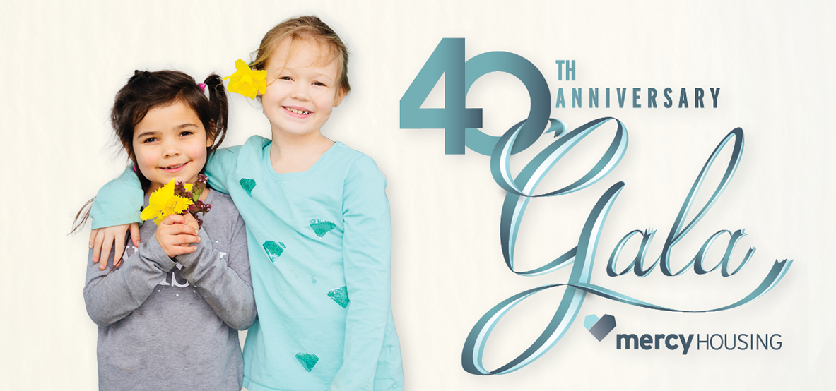 Mercy Housing 40th Anniversary Gala with two girls pictured