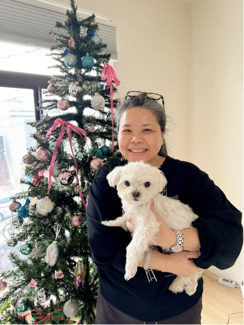 Sally Chiu with her puppy